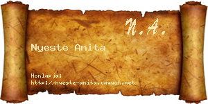 Nyeste Anita névjegykártya