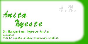 anita nyeste business card